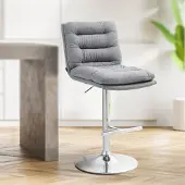 CLP Barhocker Damar Stoff chrom grau