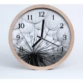 Tulup Holzuhr 30fi cm wanduhr - Löwenzahn Blumen