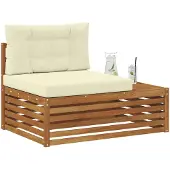 vidaXL Outdoor Endsofa Natur 115 x 83 x 73 cm Massivholz Akazie
