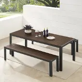 Riess Moderner Gartentisch DESIGNO 205cm dunkelbraun schwarz Aluminium wetterfest Terrassentisch Balkontisch Tisch