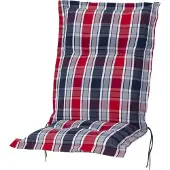 Kettler Auflage Niederlehner Rom 2128 rot-blau-grau kariert 103x50x9 cm KETTtex