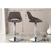 CLP Barhocker Milet Stoff chrom dunkelgrau