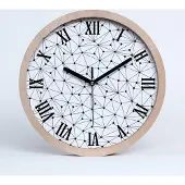 Tulup Holzuhr 25fi cm wanduhr - schwarze Spitzen - Linien und Kreise