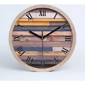Tulup Holzuhr 20fi cm wanduhr - schwarze Spitzen - Holzwand