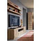 Lomadox Wohnwand in Eiche Nb. FORTALEZA-129 3-teilig mit TV-Lowboard