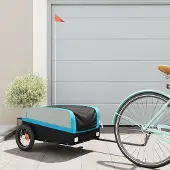 Prolenta Maison Exclusive - Fahrradanhänger Schwarz und Blau 30 kg Eisen