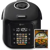Balter Reiskocher, Multikocher, 4L mit 20 Programmen & Warmhaltefunktion, Dampfgarer, Touch-Bedienfeld, Fuzzy Logic, Premium-Topf, Klein, Schwarz