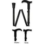 Rebotec Gehstock HANDY faltbar, anatomisch, 5-fach höhenverstellbar schwarz>>>>links