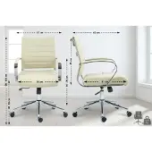 CLP Bürostuhl Oakland Stoff creme