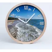 Tulup Holzuhr 20fi cm wanduhr - weiße Spitzen - Ostsee