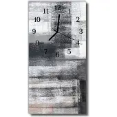 Tulup Glasuhr Wanduhr Küchenuhr Echt-Glas 30x60 Kontrast Silber