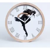 Tulup Holzuhr 25fi cm wanduhr - weiße Spitzen - Ballerina