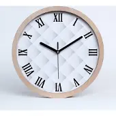 Tulup Holzuhr 25fi cm wanduhr - schwarze Spitzen - Quadrate Hintergrund
