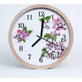 Tulup Holzuhr 20fi cm wanduhr - Blumen Blumen