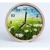 Tulup Holzuhr 20fi cm wanduhr - Gänseblümchen Blumen