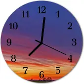 Tulup Glasuhr Wanduhr Küchenuhr Echt-Glas 30fi cm Feld mehrfarbig