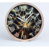 Tulup Holzuhr 20fi cm wanduhr - weiße Spitzen - Löwenzahn