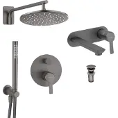 Lomadox Badezimmer Armaturen Set DEANTE-30 in titanium