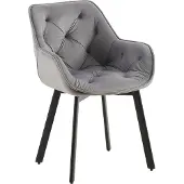 DELUKE Esszimmerstuhl VOVER - Samt Dunkelgrau 57x62x84 cm | Essstühle Esszimmerstühle Küchenstühle Wohnzimmerstühle