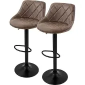 ML-Design | 2er-Set Barhocker Holly Kunstleder Bruin Kunstleer 37x106x47 cm | NADUVI