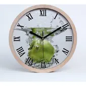 Tulup Holzuhr 30fi cm wanduhr - schwarze Spitzen - Apple unter Wasser