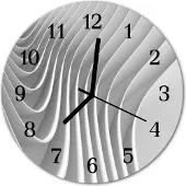 Tulup Glasuhr Wanduhr Küchenuhr Echt-Glas 30fi cm Abstrakt grau