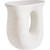 Beliani Beistelltisch Cremeweiß Terrazzo Optik MgO u. Glasfaser Rund 28 x 42 cm Unregelmäßige Asymmetrische Form Modern Outdoor Couchtisch Wohnzimmer