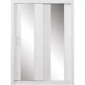 Masseno Schiebetürenschrank MIRA 160/215/60cm 2-türig mit Spiegel Weiß