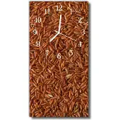 Tulup Glasuhr Wanduhr Küchenuhr Echt-Glas 30x60 Reis Braun