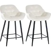 CLP 2er Set Barhocker Gibson Samt creme