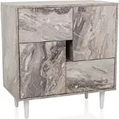 Hjh LIVING Kommode mit 2 Schubladen LYKKJA Sideboard Schrank 77.0 x 72.0 x 39.5 cm