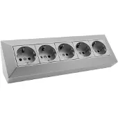 Chilitec 5-fach Steckdosenblock silber 250V/ 16A Aufbaumontage