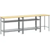 vidaXL Best Möbel 3- tlg. Werkbank- Set Grau Stahl - Werkbänke CL91589