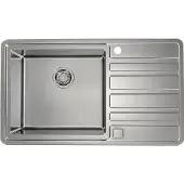 Alveus Rando - Spüle, 860x500 mm, mit Ablaufbedienung, links, Edelstahl 1131207