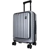 Monopol Hartschalenkoffer Handgepäck Business Trolley Lissabon Laptopfach 55 cm silber