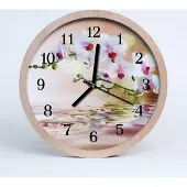 Tulup Holzuhr 20fi cm wanduhr - Orchidee Blumen