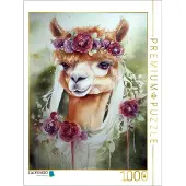 CALVENDO Puzzle Alpaka-Braut | 1000 Teile Lege-Größe 64x48cm Foto-Puzzle für glückliche Stunden