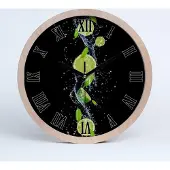 Tulup Holzuhr 25fi cm wanduhr - schwarze Spitzen - Kalk und Wasser