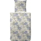 PRIMERA Feinbiber Bettwäsche 135x200 Blumen Aquarell blau sand taupe 173098-73