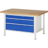 RAU Werkbank höhenverstellbar 8359A2, B1500xT900xH840-1040mm, 2x Schublade-TA