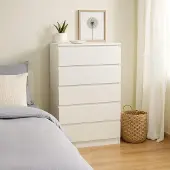 HTI Kommode in weiß mit 5 grifflosen Schubladen Modernes Design und viel Stauraum