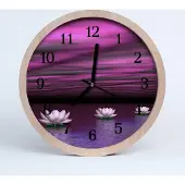Tulup Holzuhr 20fi cm wanduhr - Wasser-Lilien-Blumen