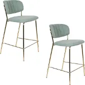 Housecraft living Jolien Barhocker 65 cm Gold/ Hellgrün - 2 er Set