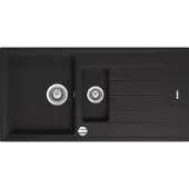 QUELLMALZ Granitspüle S 1000 black ab 60er Unterschrank mit Excenter