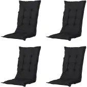 Madison - Gartenstuhlauflage High Back Panama schwarz - Ca. 123x50 cm - 4er-Set