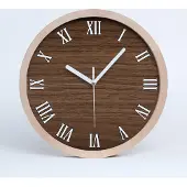 Tulup Holzuhr 30fi cm wanduhr - weiße Spitzen - Holzuntergrund