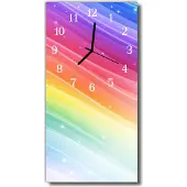 Tulup Glasuhr Wanduhr Küchenuhr Echt-Glas 30x60 Regenbogen Mehrfarbig