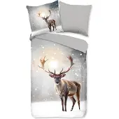 Muller Textil Duvet cover Pure 135x200 + 1* 80x80 cm - deer in the snow