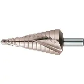 Slice FORMAT Universal-Stufenbohrer HSS spiralgenutet 7-40,5 mm, Länge:80,00 mm, Schaft-Ø h8:6 mm, Satzinhalt:nv