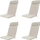 Madison - Gartenstuhlauflage High Back Naples taupe - Ca. 120x50 cm - 4er-Set
